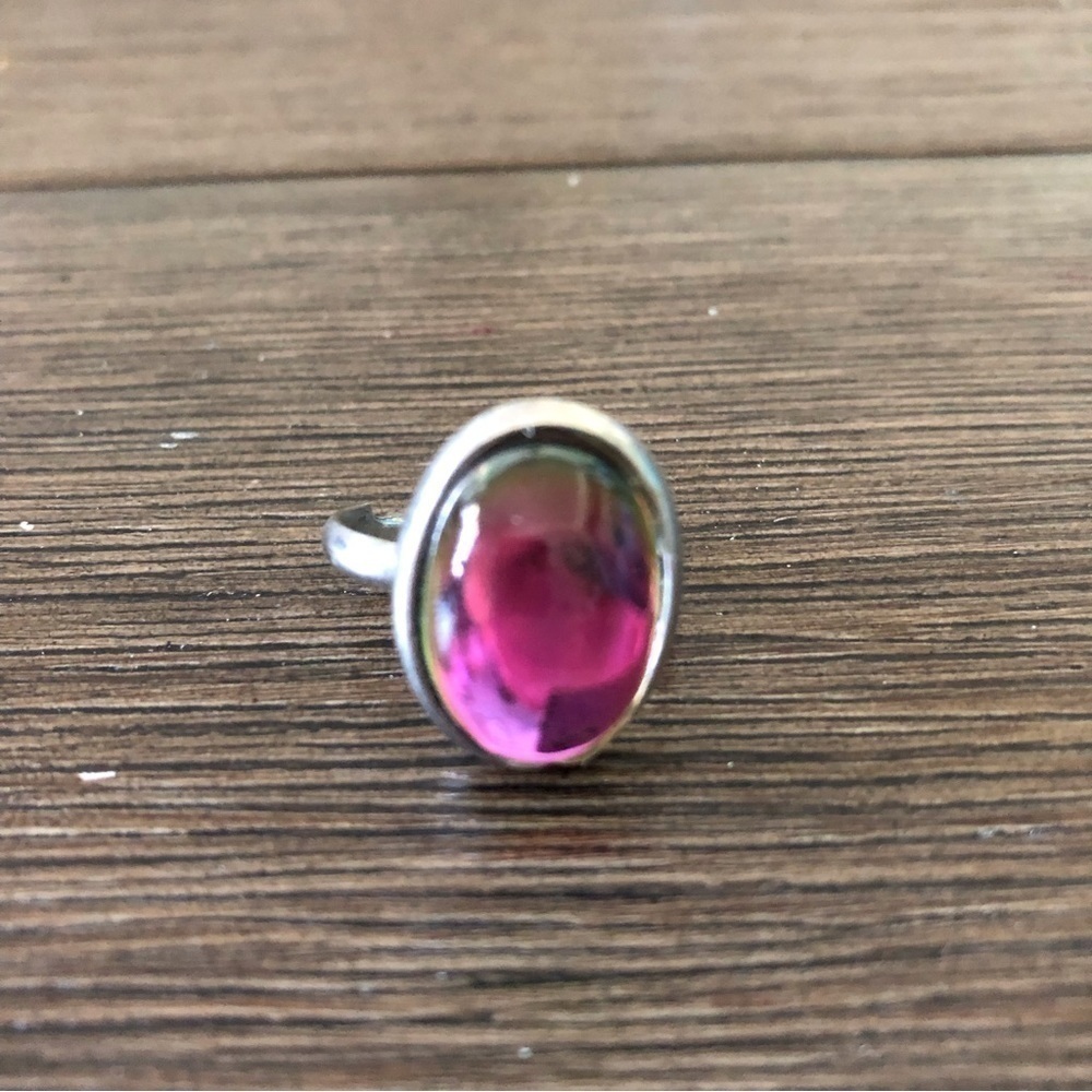 Sliver metal adjustable mood ring